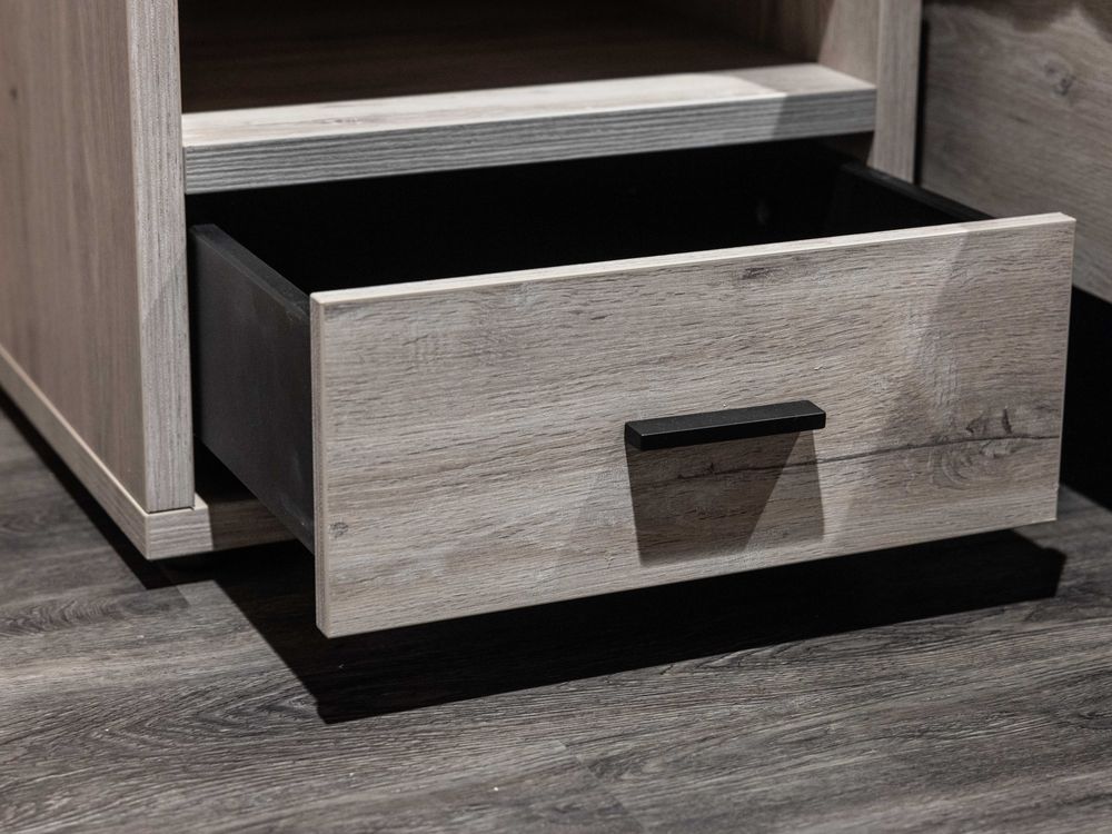 2-persoonbed met 2 nachttafels LIMA - Lichtgrijs e MBR LI LB180-2NK-MOLG