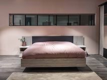 2-persoonbed met 2 nachttafels LIMA - Lichtgrijs e MBR LI LB180-2NK-MOLG