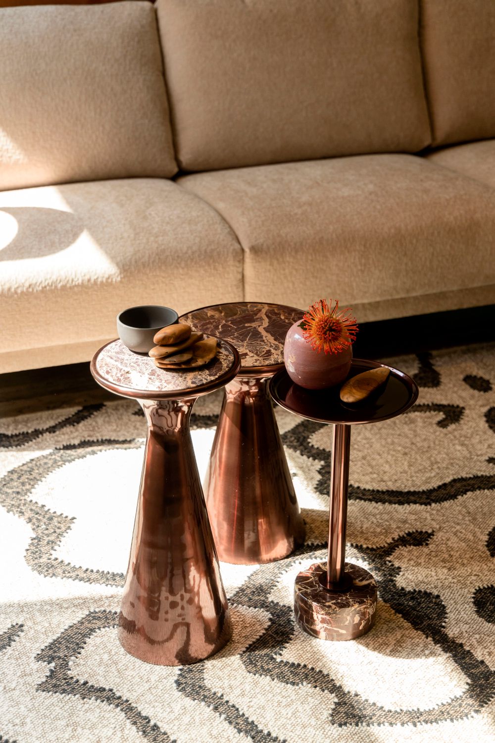 Bijzettafel MOUNT - Bruin marmer ZVR 2300320