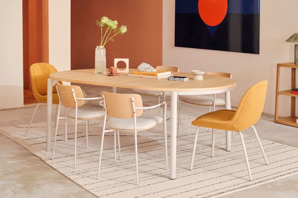 Uitschuifbare eetkamertafel MONTUIRI - Eikenfineer KAV T0300020MM40