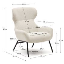 Fauteuil BELINA - Witte schapenvacht KAV S0900041J33