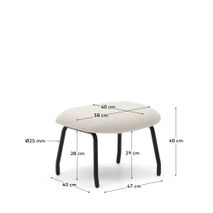 Voetenbank BELINA - Witte schapenvacht KAV S1500002J33