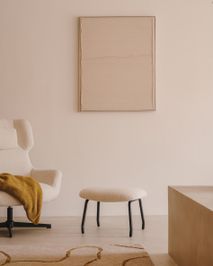 Voetenbank BELINA - Witte schapenvacht KAV S1500002J33