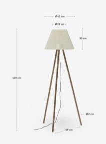 Vloerlamp BENICARLO - Massief rubberhout KAV L0200004MM46