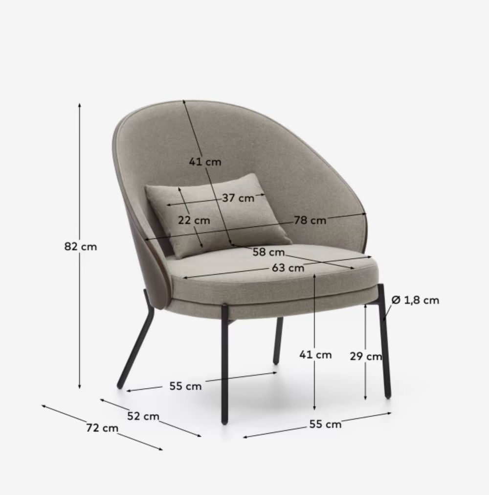 Fauteuil EAMY - Lichtbruin/Wengé KAV S0900001HE03