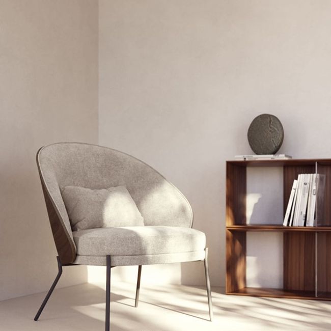 Fauteuil EAMY - Lichtbruin/Wengé