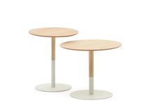 Set 2 bijzettafels WATSE - Eikenhout/Wit KAV T0500009RR05