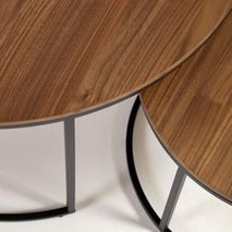 Set 2 bijzettafels YOANA - Walnootfineer KAV T0600008MM41