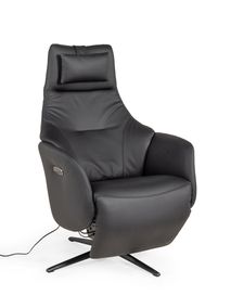 Elektrische relaxfauteuil RANA - Zwart leder MED RA RXE-A-A804