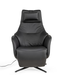 Elektrische relaxfauteuil RANA - Zwart leder MED RA RXE-A-A804