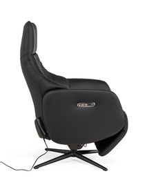 Elektrische relaxfauteuil RANA - Zwart leder MED RA RXE-A-A804