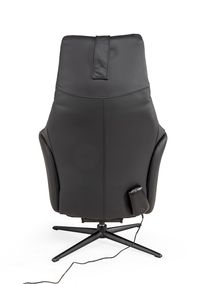 Elektrische relaxfauteuil RANA - Zwart leder MED RA RXE-A-A804