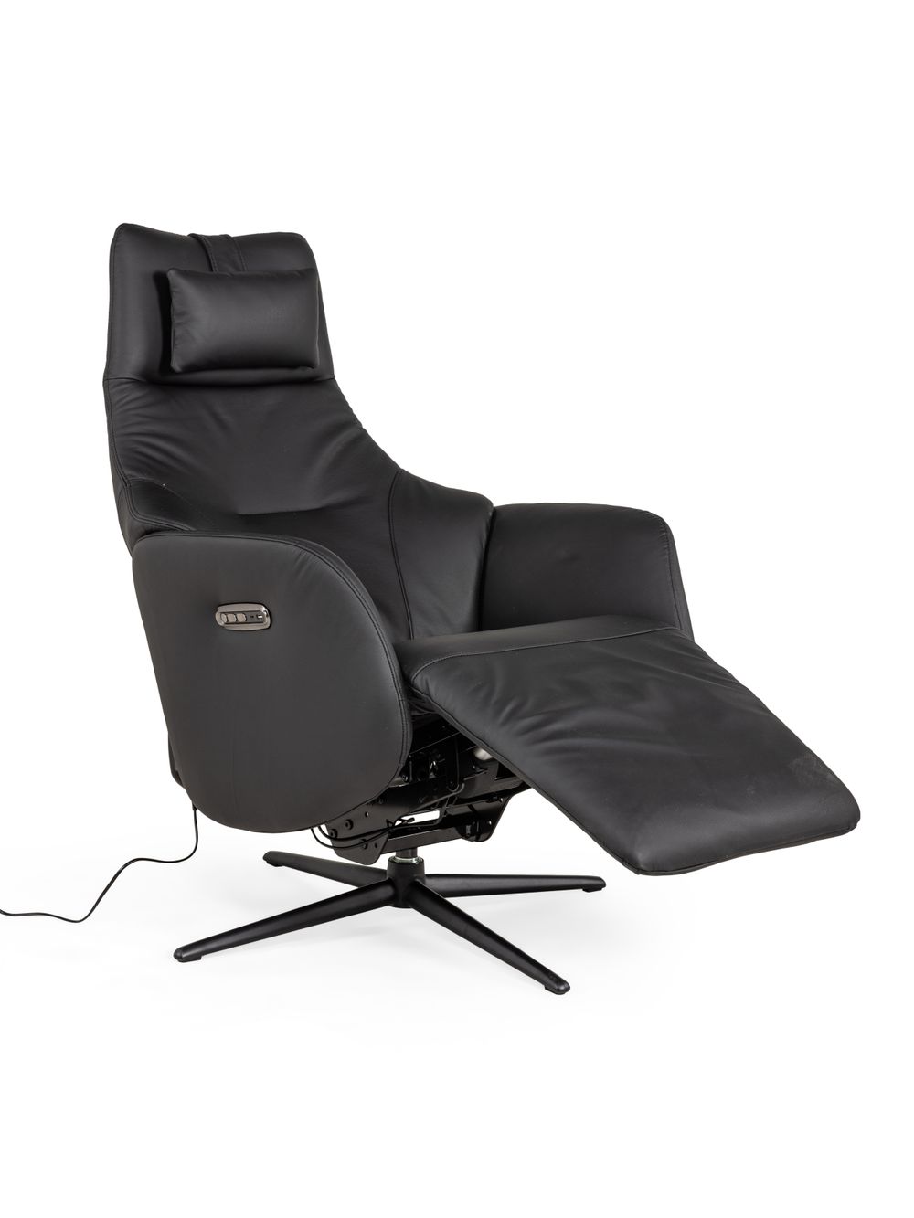 Elektrische relaxfauteuil RANA - Zwart leder MED RA RXE-A-A804