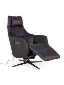 Elektrische relaxfauteuil RANA - Zwart leder MED RA RXE-A-A804