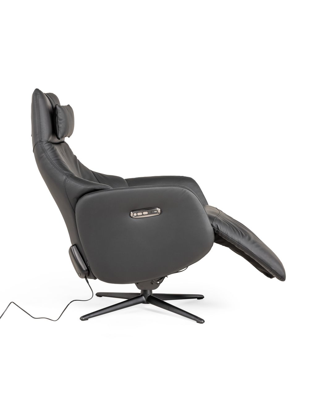 Elektrische relaxfauteuil RANA - Zwart leder MED RA RXE-A-A804
