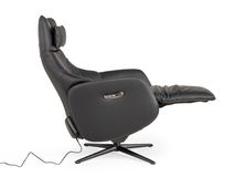 Elektrische relaxfauteuil RANA - Zwart leder MED RA RXE-A-A804