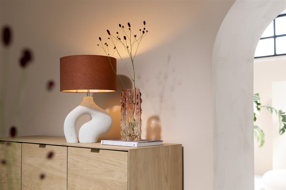 Tafellamp FREYA - Wit/Roestbruin CCM 50434WIT