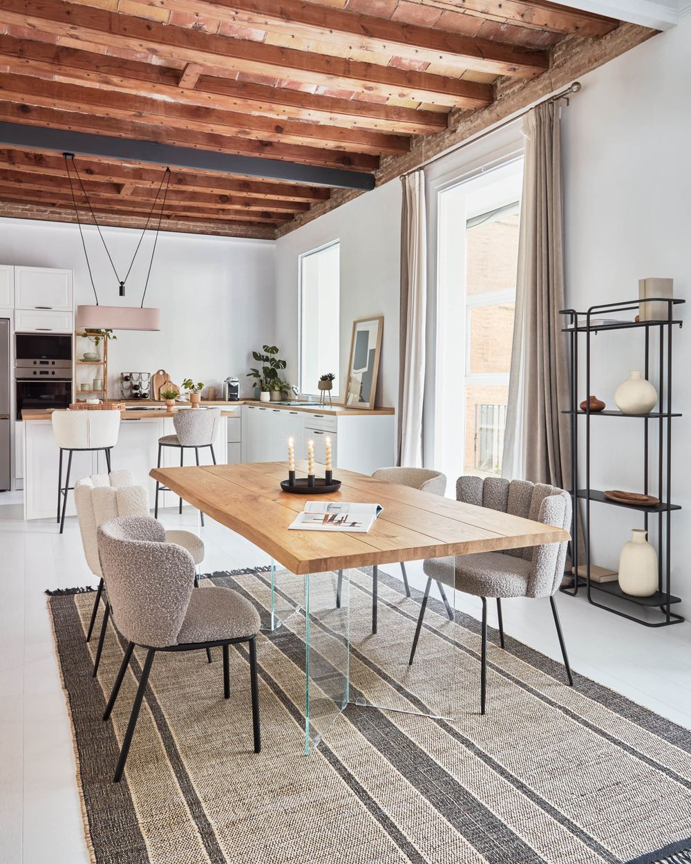 Stoel ANIELA - Grijs bouclÚ KAV CC2025J33