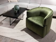 Fauteuil met draaivoet PIROUETTE - Groen velvet CAL-135-000026-DO3922