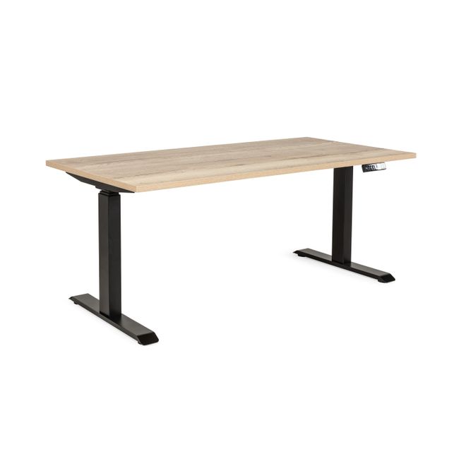Zit/sta bureau elektrisch BUDGET - Eik/zwart
