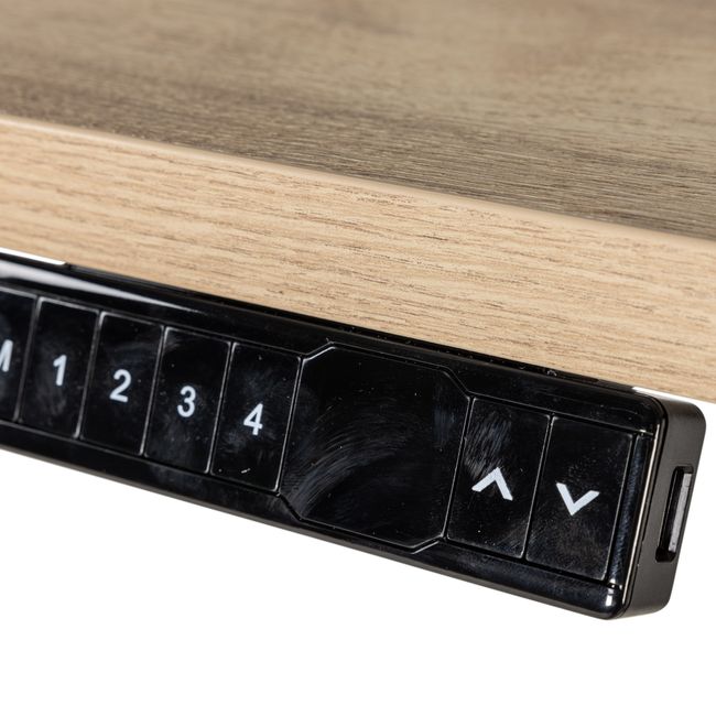 Zit/sta bureau elektrisch BUDGET - Eik/zwart