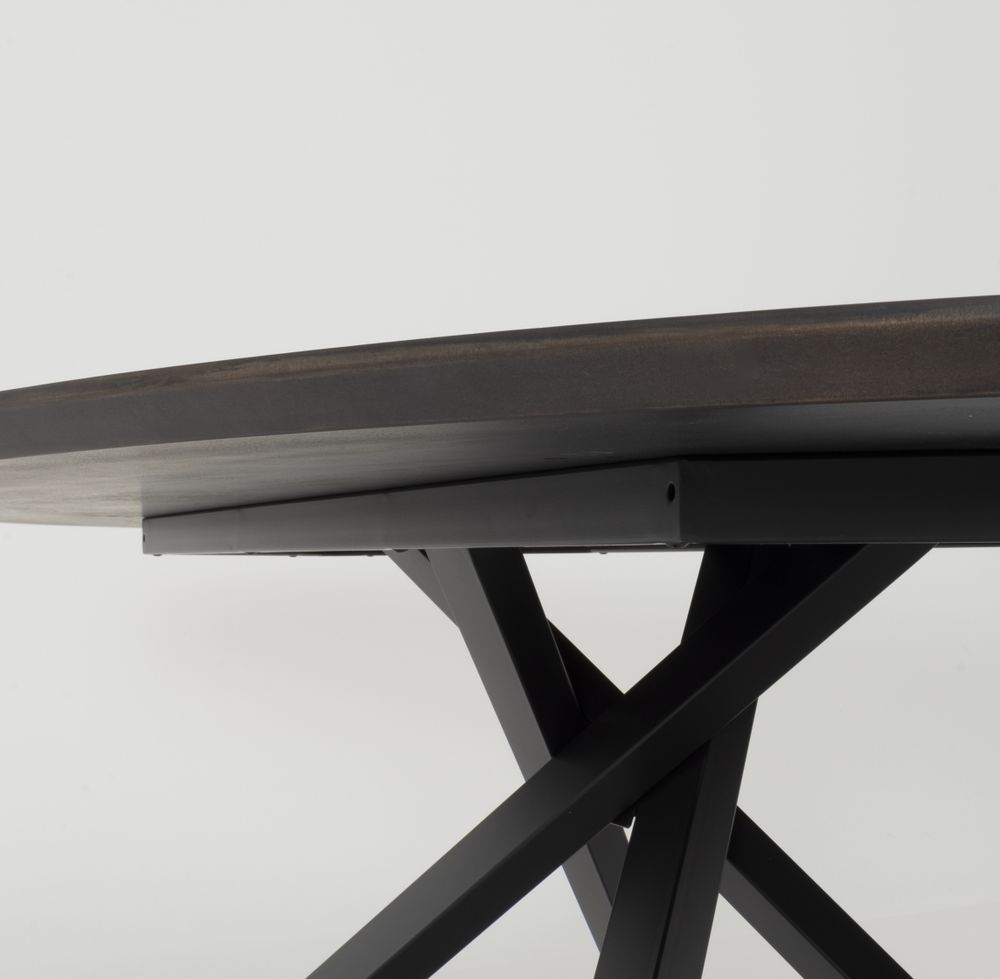 Ovale tafel COX - Zwart hout/metaal TRS CO 3708-921