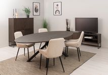 Ovale tafel COX - Zwart hout/metaal TRS CO 3708-921