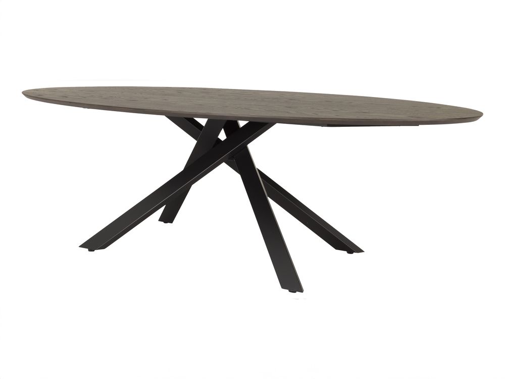 Ovale tafel COX - Zwart hout/metaal TRS CO 3708-921