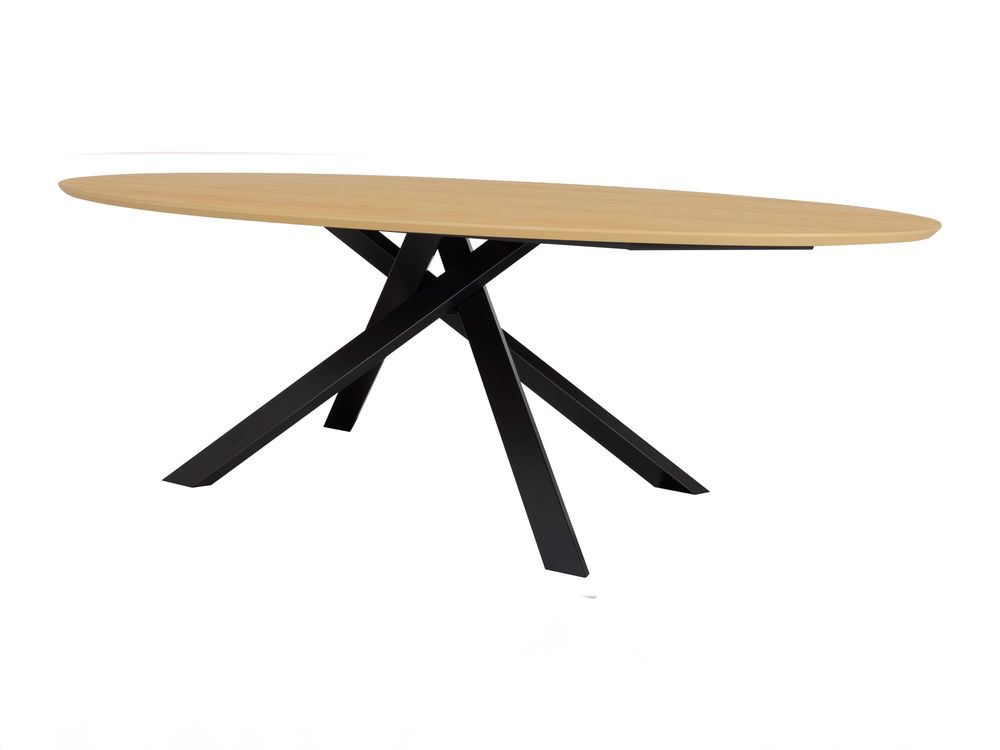 Ovale tafel COX - Zwart hout/metaal TRS CO 3708-956