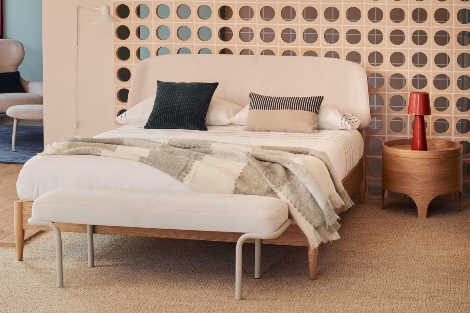 Bed OCTAVIA - Wit/Essenhout