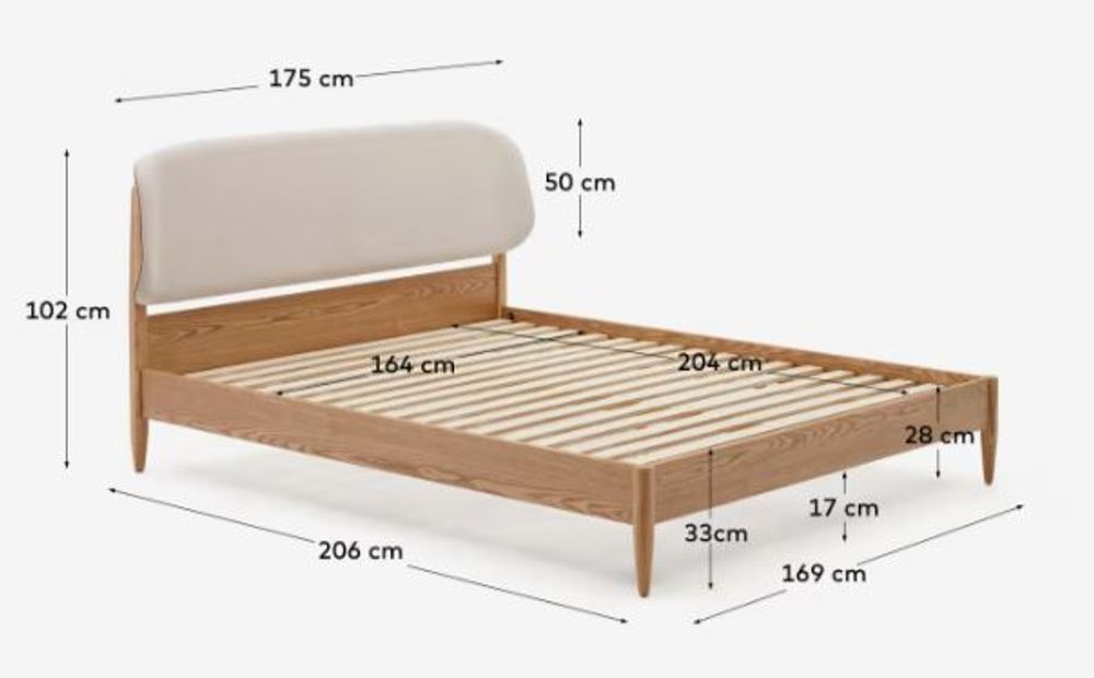 Bed OCTAVIA - Wit/Essenhout KAV N0500003MY12