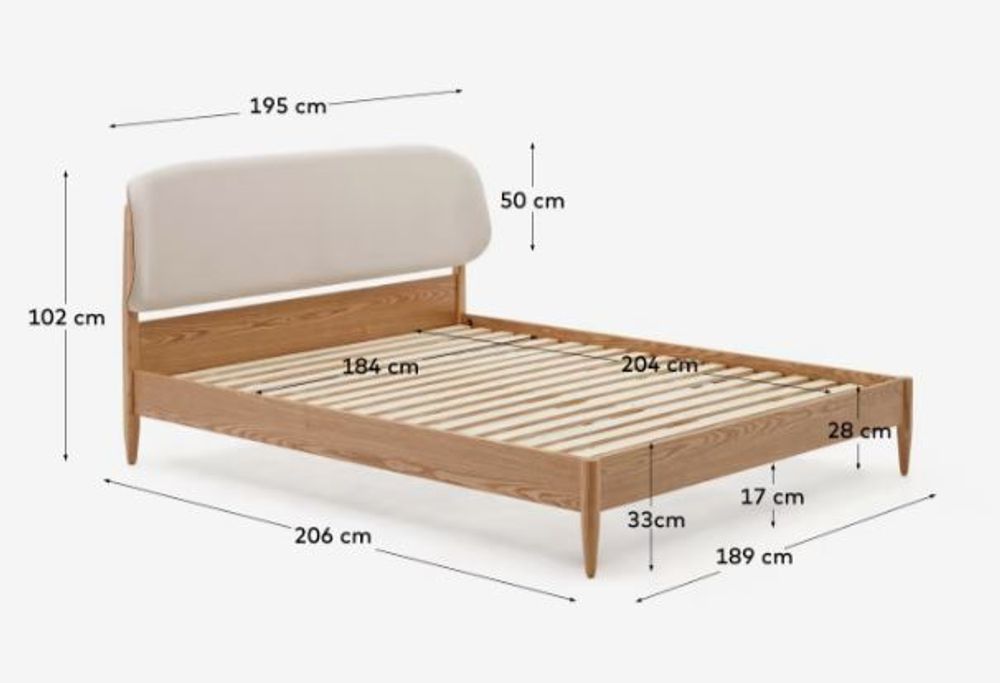 Bed OCTAVIA - Wit/Essenhout KAV N0500004MY12