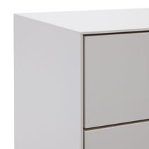 Witte VEDRANA commode van spaanplaat met 2 grijze laden.