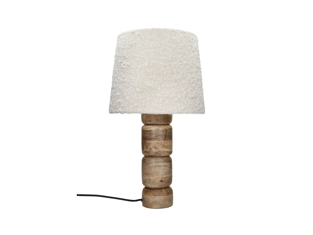 Tafellamp TRENTO - Mangohout / Stof PMX 40151-NAT-15