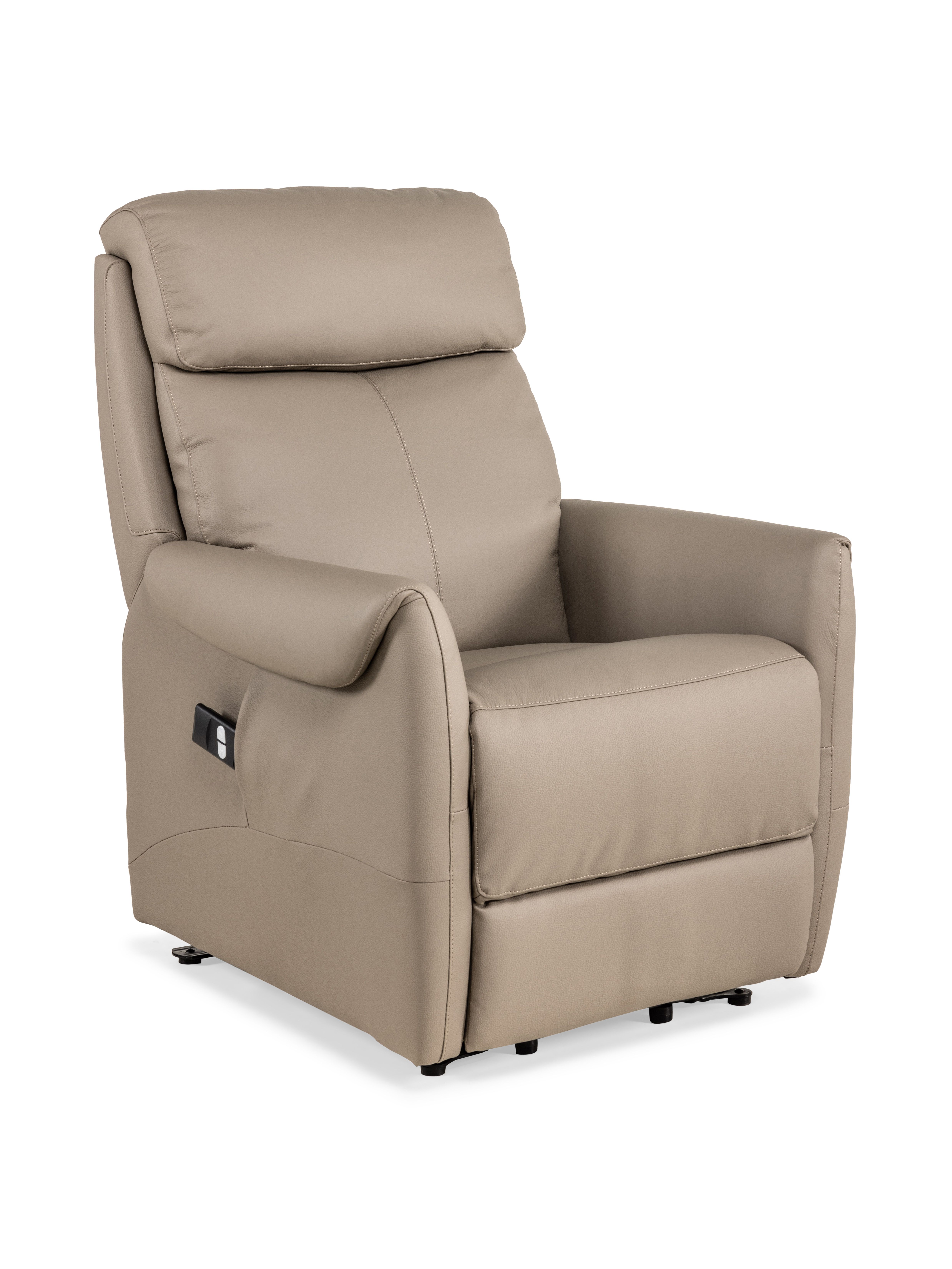 Elektrische relaxfauteuil BERTHO - Taupe leder DEZ BR RXE1ML