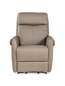 Elektrische relaxfauteuil BERTHO - Taupe leder DEZ BR RXE1ML