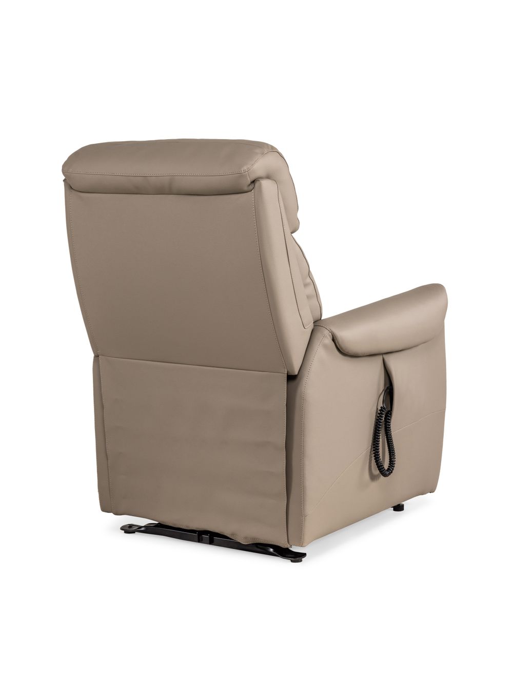 Elektrische relaxfauteuil BERTHO - Taupe leder DEZ BR RXE1ML