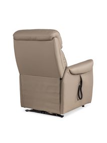 Elektrische relaxfauteuil BERTHO - Taupe leder DEZ BR RXE1ML