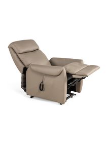 Elektrische relaxfauteuil BERTHO - Taupe leder DEZ BR RXE1ML