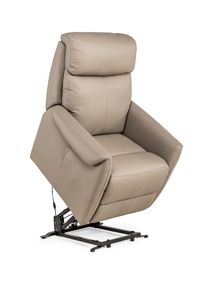 Elektrische relaxfauteuil BERTHO - Taupe leder DEZ BR RXE1ML