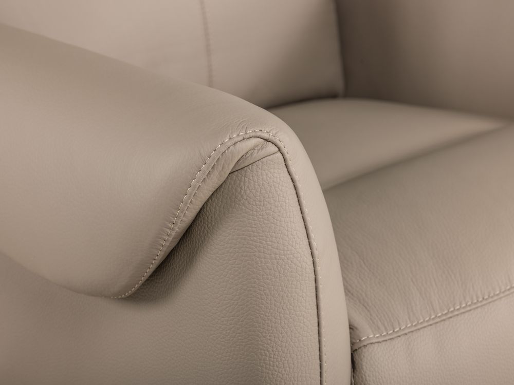 Elektrische relaxfauteuil BERTHO - Taupe leder DEZ BR RXE1ML