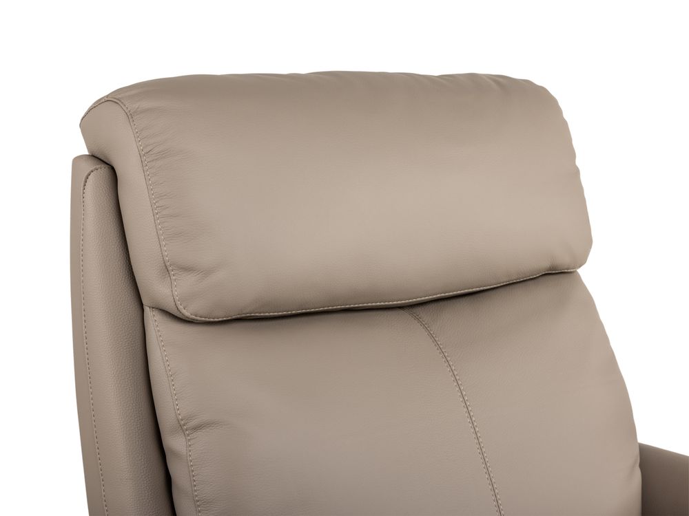 Elektrische relaxfauteuil BERTHO - Taupe leder DEZ BR RXE1ML