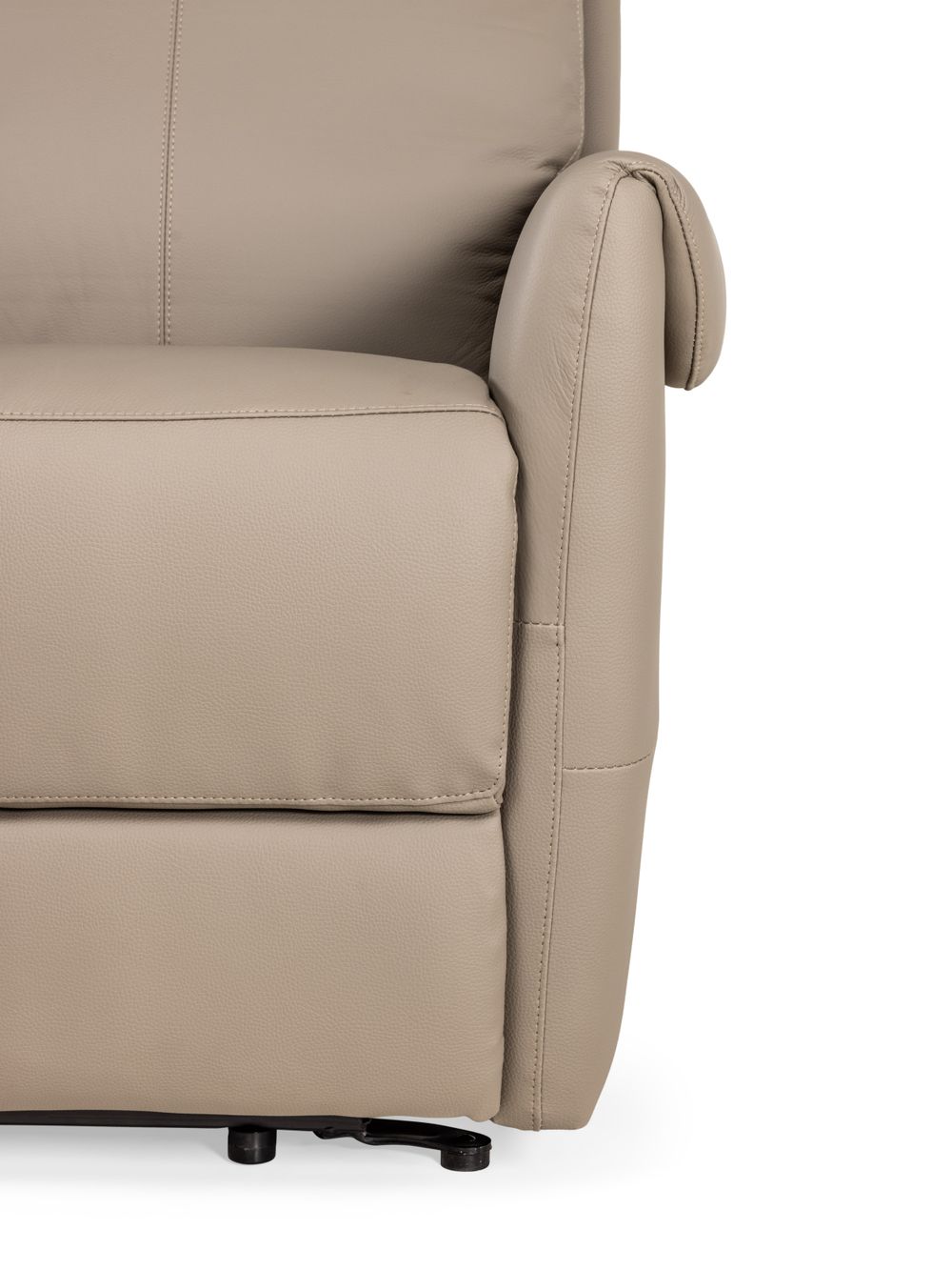 Elektrische relaxfauteuil BERTHO - Taupe leder DEZ BR RXE1ML