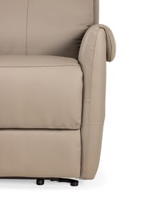 Elektrische relaxfauteuil BERTHO - Taupe leder DEZ BR RXE1ML