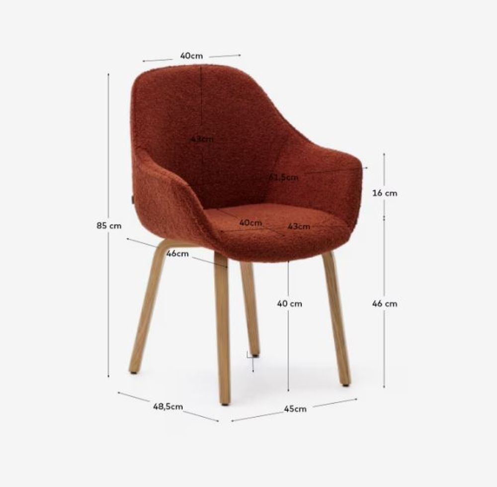 Eetkamerstoel ALELI - Witte schapenvacht KAV C0100008HI84