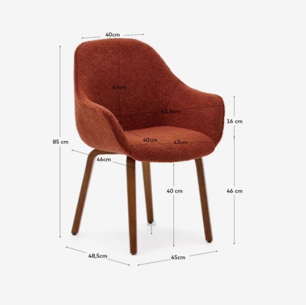 Eetkamerstoel ALELI - Terracotta schapenvacht KAV C01000116HI84
