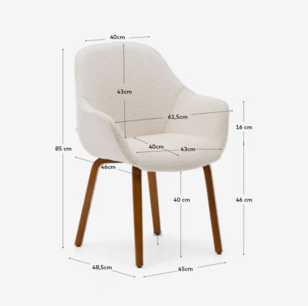 Eetkamerstoel ALELI - Terracotta schapenvacht KAV C01000116HI39