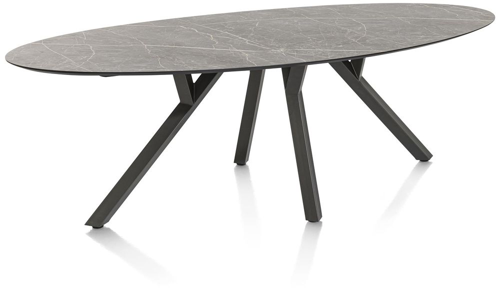Eetkamertafel MINATO - Lichtgrijze marmerlook XOO 46896LGR