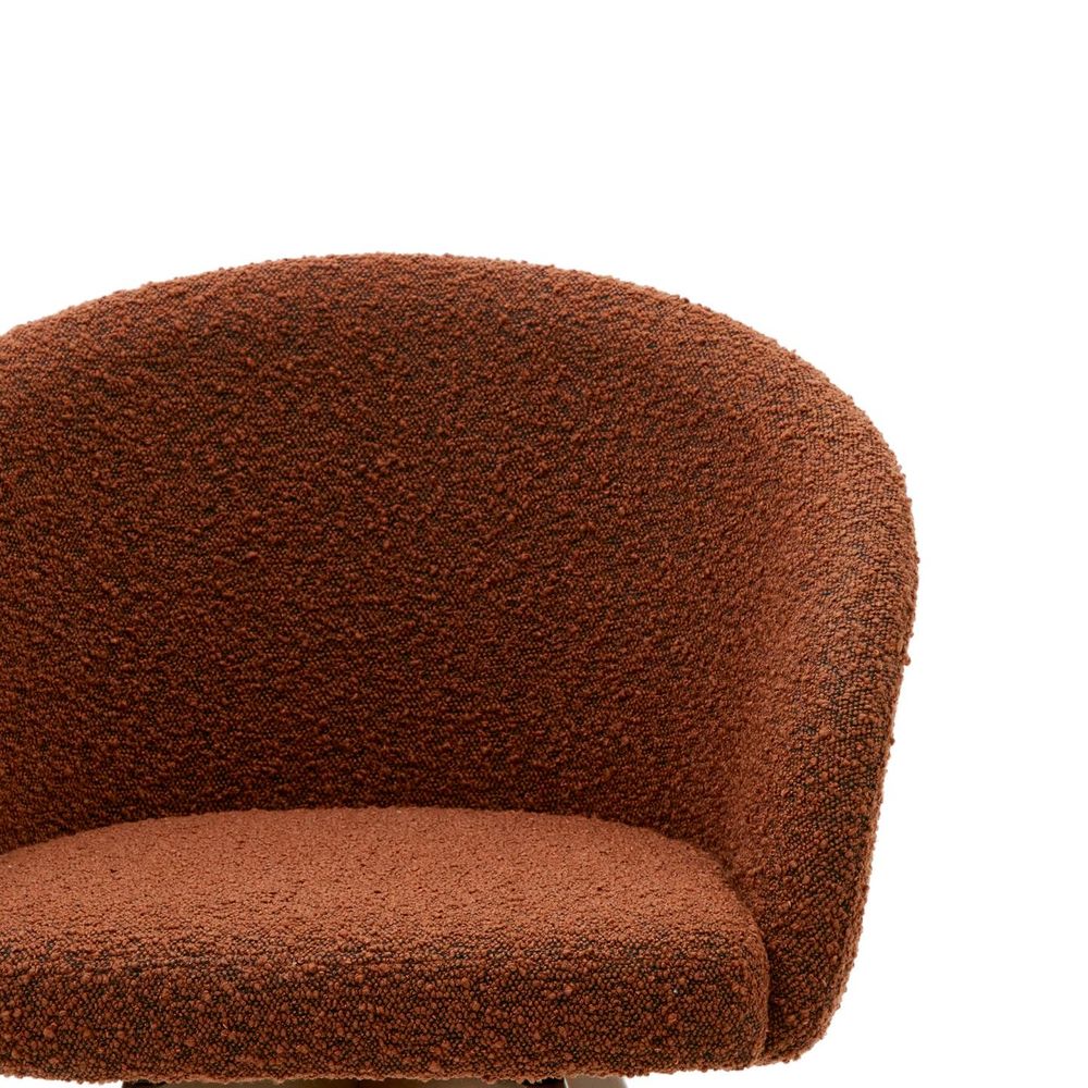 Draaibare stoel MARVIN - Bruin boucle/poten walnoo KAV C0100114TB86
