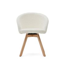 Draaibare stoel MARVIN - Grijs boucle/poten natuur KAV C0100112TB05